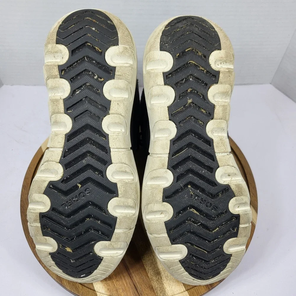 Sorel‎ Explorer II Joan Black Waterproof Suede Winter Boots NL4462-010 Womens 7
